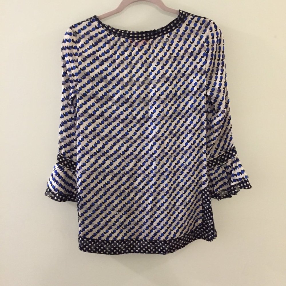 TORY BURCH Gwenna Ruffle sleeve tassel silk tunic - Picture 7 of 8